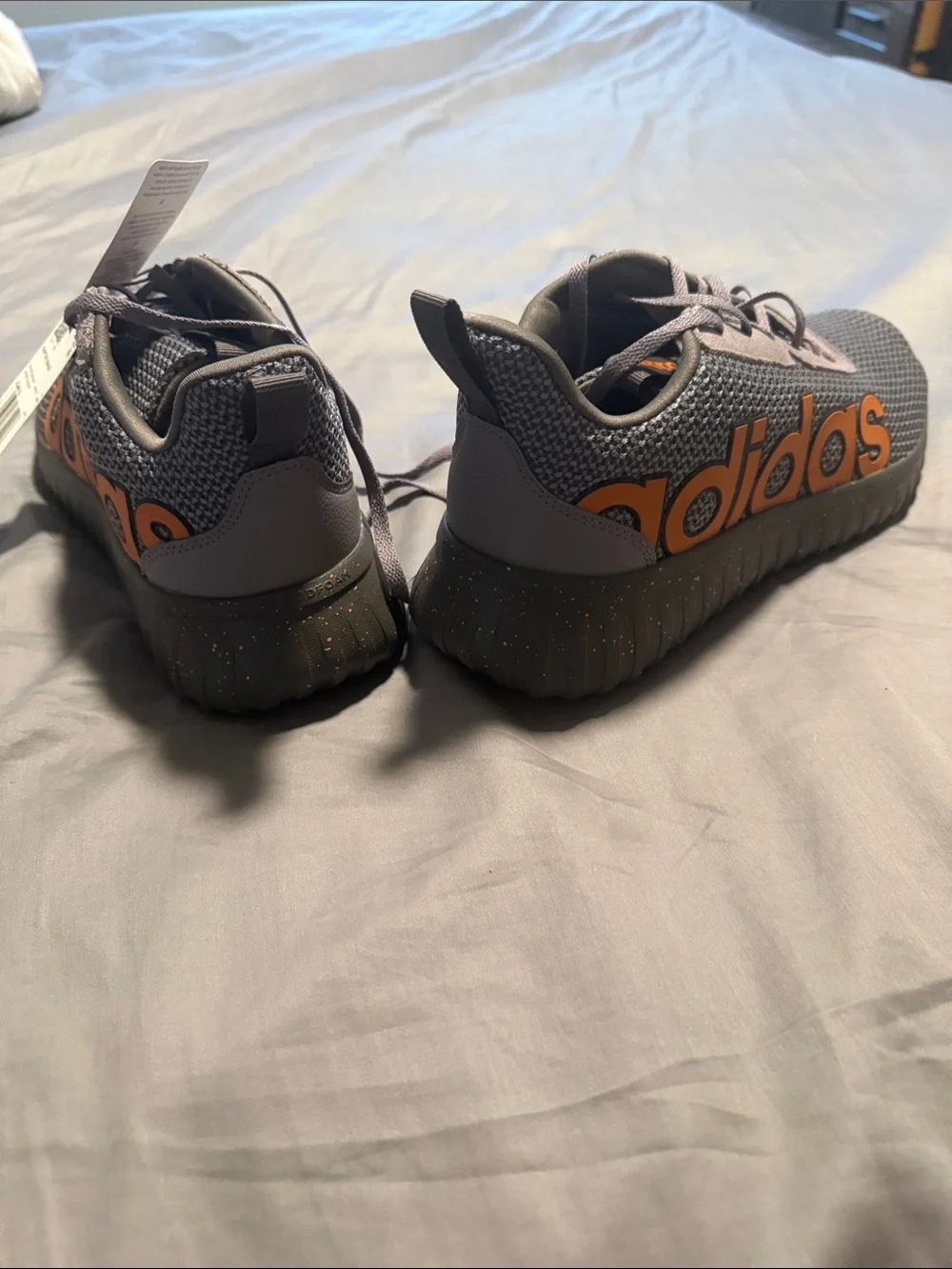 adidas Gray Sneakers with Orange Logo